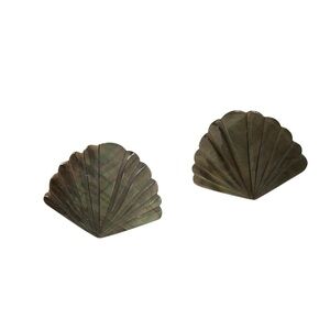 Mother of Pearl Shell Fan Pierced Earrings